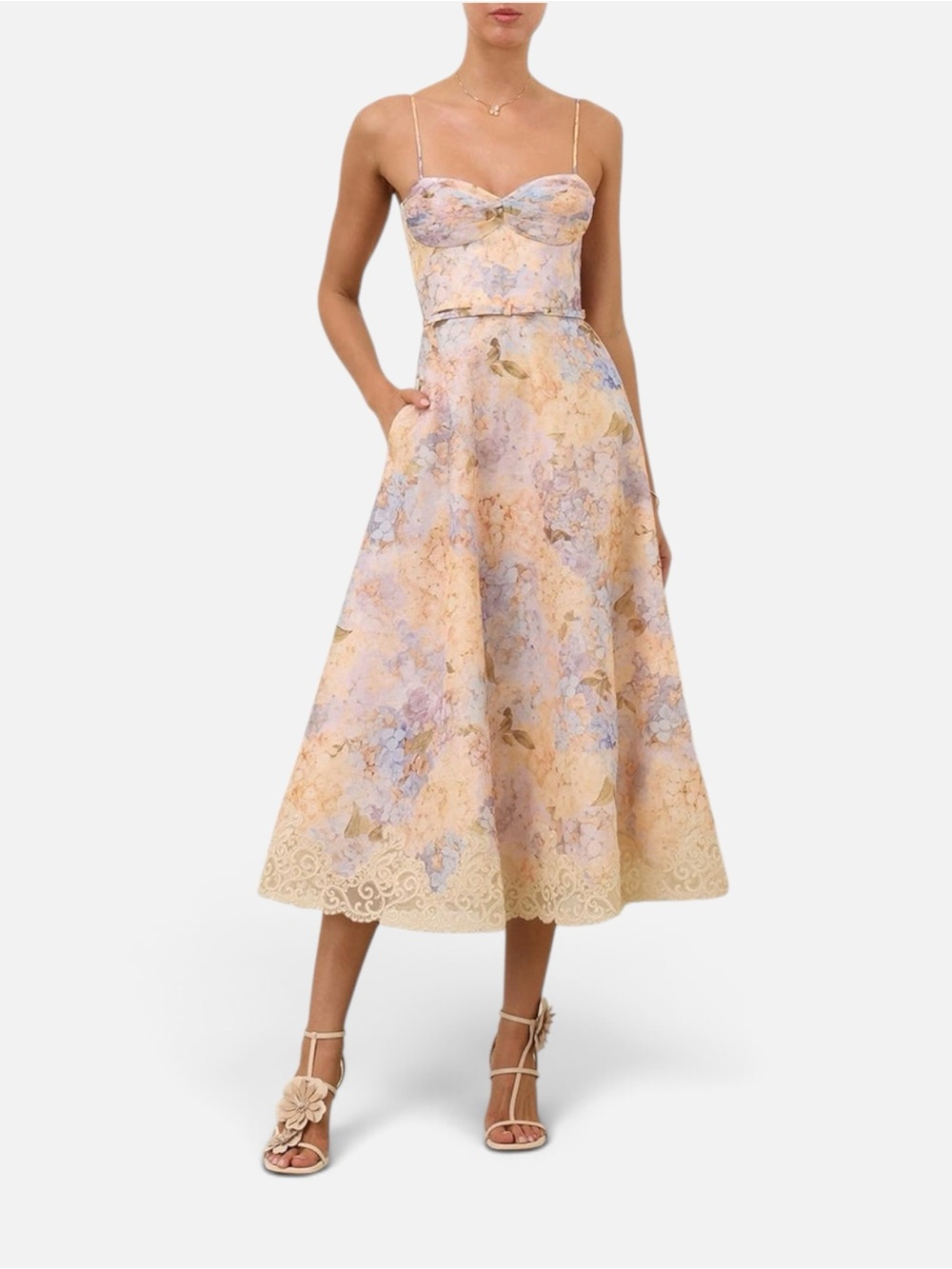 Zimmerman Valiant Tucked Midi Dress Size0